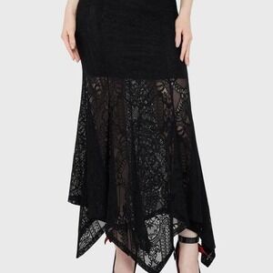 Killstar Belladona lace maxi fairy skirt‎ size XS NWT